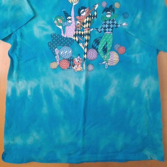Vintage Harlequins Magicians Clowns Reverse Dye T-Shirt - Picture 3 of 9